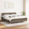 Image de vidaXL Lit à sommier tapissier avec matelas Taupe 160x200 cm Tissu