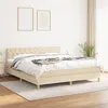 Image de vidaXL Sommier à lattes de lit avec matelas Crème 160x200 cm Tissu