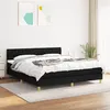 Image de vidaXL Sommier à lattes de lit avec matelas Noir 180x200 cm Tissu3140875