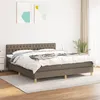 Image de vidaXL Sommier à lattes de lit avec matelas Taupe 180x200 cm Tissu3140877