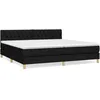 Image de vidaXL Vidaxl Lit À Sommier Tapissier Avec Matelas Noir 200x200 Cm Tissu