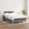 Image de vidaXL Sommier à lattes de lit avec matelas Gris foncé 120x200cm Tissu