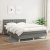 Image de vidaXL Vidaxl Lit À Sommier Tapissier Avec Matelas Gris Foncé 140x200cm Tissu