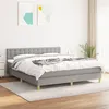 Image de vidaXL Sommier à lattes de lit avec matelas Gris clair 180x200cm Tissu
