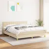 Image de vidaXL Sommier à lattes de lit avec matelas Crème 180x200 cm Tissu3140958