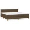 Image de Lit Ã  sommier tapissier avec matelas Marron foncÃ© 200x200 cm