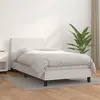 Image de vidaXL Sommier à lattes de lit avec matelas Blanc 90x190 cm Similicuir