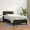 Image de vidaXL Sommier à lattes de lit avec matelas Noir 90x200 cm Similicuir