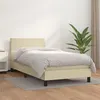 Image de vidaXL Lit à sommier tapissier avec matelas Crème 100x200cm Similicuir