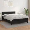 Image de vidaXL Sommier à lattes de lit avec matelas Noir 140x190 cm Similicuir