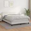 Image de vidaXL Sommier à lattes de lit avec matelas Blanc 140x190cm Similicuir