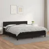 Image de vidaXL Sommier à lattes de lit avec matelas Noir 180x200 cm Similicuir