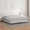Image de vidaXL Sommier à lattes de lit avec matelas Blanc 180x200cm Similicuir
