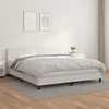 Image de vidaXL Lit Ã  sommier tapissier avec matelas Blanc 180x200cm Similicuir