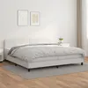 Image de vidaXL Sommier à lattes de lit avec matelas Blanc 200x200cm Similicuir