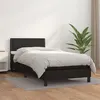 Image de vidaXL Sommier à lattes de lit avec matelas Noir 90x190 cm Similicuir