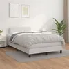 Image de vidaXL Sommier à lattes de lit avec matelas Blanc 120x200cm Similicuir