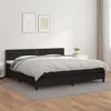 Image de vidaXL Sommier à lattes de lit avec matelas Noir 200x200 cm Similicuir
