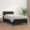 Image de vidaXL Sommier à lattes de lit avec matelas Noir 90x200 cm Similicuir