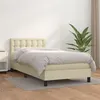 Image de vidaXL Lit à sommier tapissier avec matelas Crème 100x200cm Similicuir