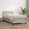 Image de vidaXL Sommier à lattes de lit avec matelas Cappuccino 100x200 cm