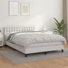 Image de vidaXL Sommier à lattes de lit avec matelas Blanc 140x190cm Similicuir