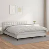 Image de vidaXL Sommier à lattes de lit avec matelas Blanc 180x200cm Similicuir