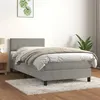 Image de vidaXL Sommier à lattes de lit et matelas Gris clair 100x200cm Velours