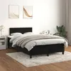 Image de vidaXL Sommier à lattes de lit avec matelas Noir 120x200 cm Velours