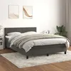Image de vidaXL Sommier à lattes de lit et matelas Gris foncé 140x190cm Velours