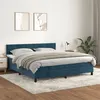 Image de vidaXL Lit à sommier tapissier et matelas Bleu foncé 180x200cm Velours