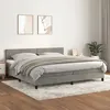Image de vidaXL Sommier à lattes de lit et matelas Gris clair 200x200cm Velours