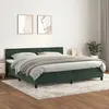 Image de vidaXL Sommier à lattes de lit et matelas Vert foncé 200x200cm Velours