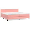 Image de Lit Ã  sommier tapissier avec matelas Rose 200x200 cm Velours