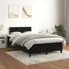 Image de vidaXL Sommier à lattes de lit avec matelas Noir 120x200 cm Velours