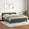 Image de vidaXL Sommier à lattes de lit et matelas Gris foncé 160x200cm Velours
