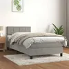 Image de vidaXL Sommier à lattes de lit et matelas Gris clair 100x200cm Velours3141287