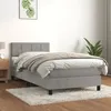 Image de 3141287 vidaXL Lit Ã  sommier tapissier et matelas Gris clair 100x200cm Velours