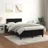 Image de vidaXL Sommier à lattes de lit avec matelas Noir 120x200 cm Velours