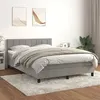 Image de vidaXL Sommier à lattes de lit et matelas Gris clair 140x190cm Velours