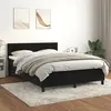 Image de vidaXL Sommier à lattes de lit avec matelas Noir 140x190 cm Velours