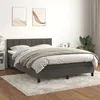 Image de vidaXL Sommier à lattes de lit et matelas Gris foncé 140x200cm Velours