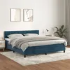 Image de vidaXL Sommier à lattes de lit et matelas Bleu foncé 160x200cm Velours