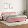 Image de vidaXL Sommier à lattes de lit avec matelas Rose 160x200 cm Velours3141316