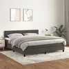 Image de vidaXL Sommier à lattes de lit et matelas Gris foncé 180x200cm Velours