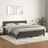 Image de vidaXL Lit Ã  sommier tapissier et matelas Gris foncÃ© 180x200cm Velours