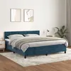 Image de vidaXL Sommier à lattes de lit et matelas Bleu foncé 180x200cm Velours