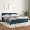 Image de vidaXL Lit Ã  sommier tapissier et matelas Bleu foncÃ© 180x200cm Velours