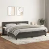 Image de vidaXL Sommier à lattes de lit et matelas Gris foncé 200x200cm Velours