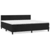 Image de vidaXL Lit Ã  sommier tapissier et matelas Noir 200x200 cm Velours
